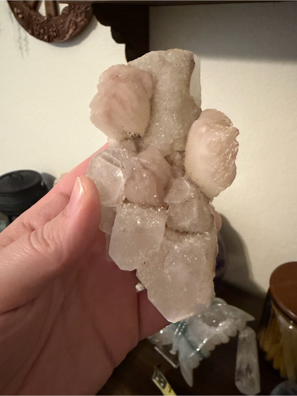 Pink/Peach Apophyllite Crystal Cluster – 325g